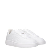 Burberry White Leather Low Top Sneakers